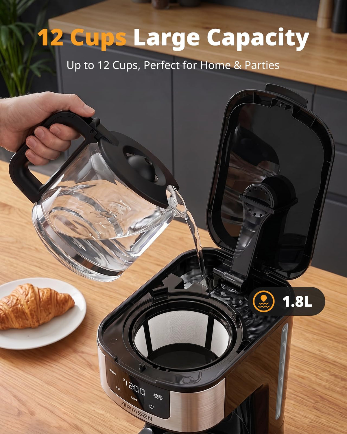 12-Cup Programmable Drip Coffee Maker M3199