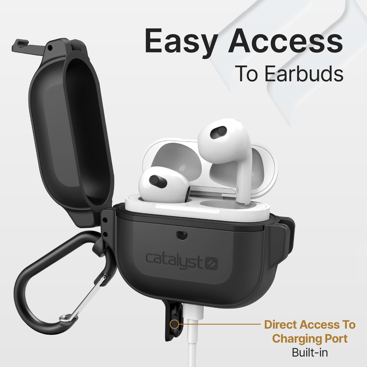 Waterproof Shockproof Protective Case for AirPods 3rd Generation with Carabiner B14586