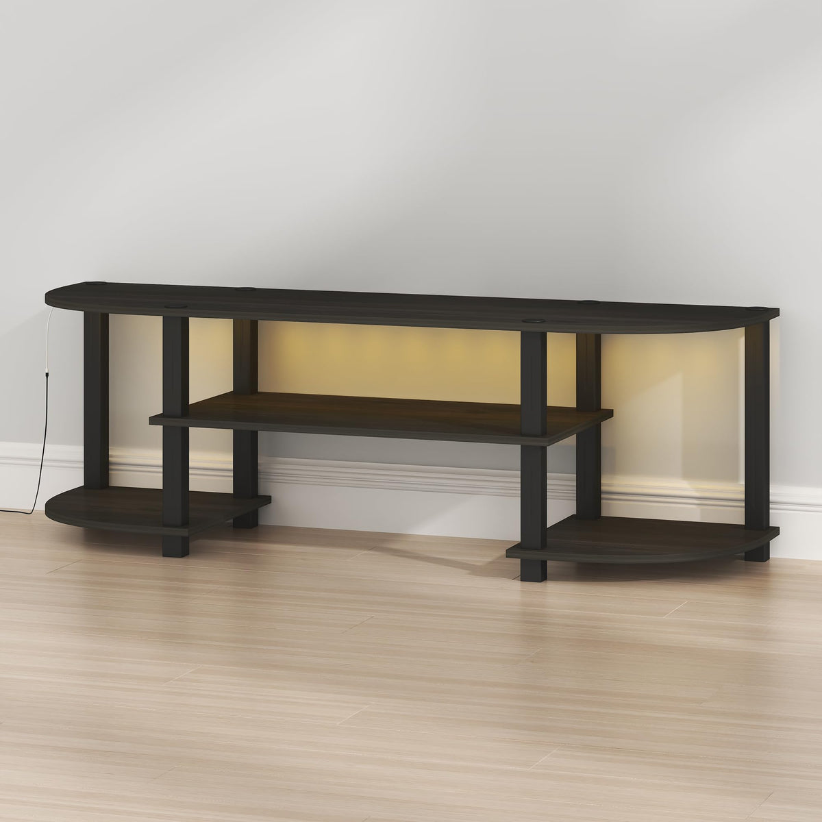 Black 3-Tier TV Stand for 55 Inch TV W9889