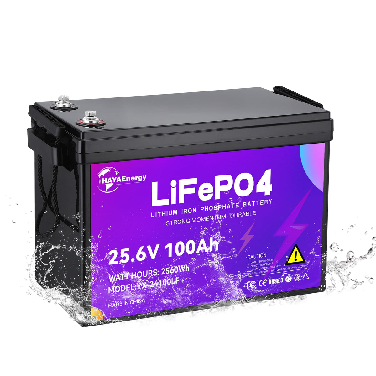 24v 100ah LiFePO4 Lithium Battery with 100A BMS O97434