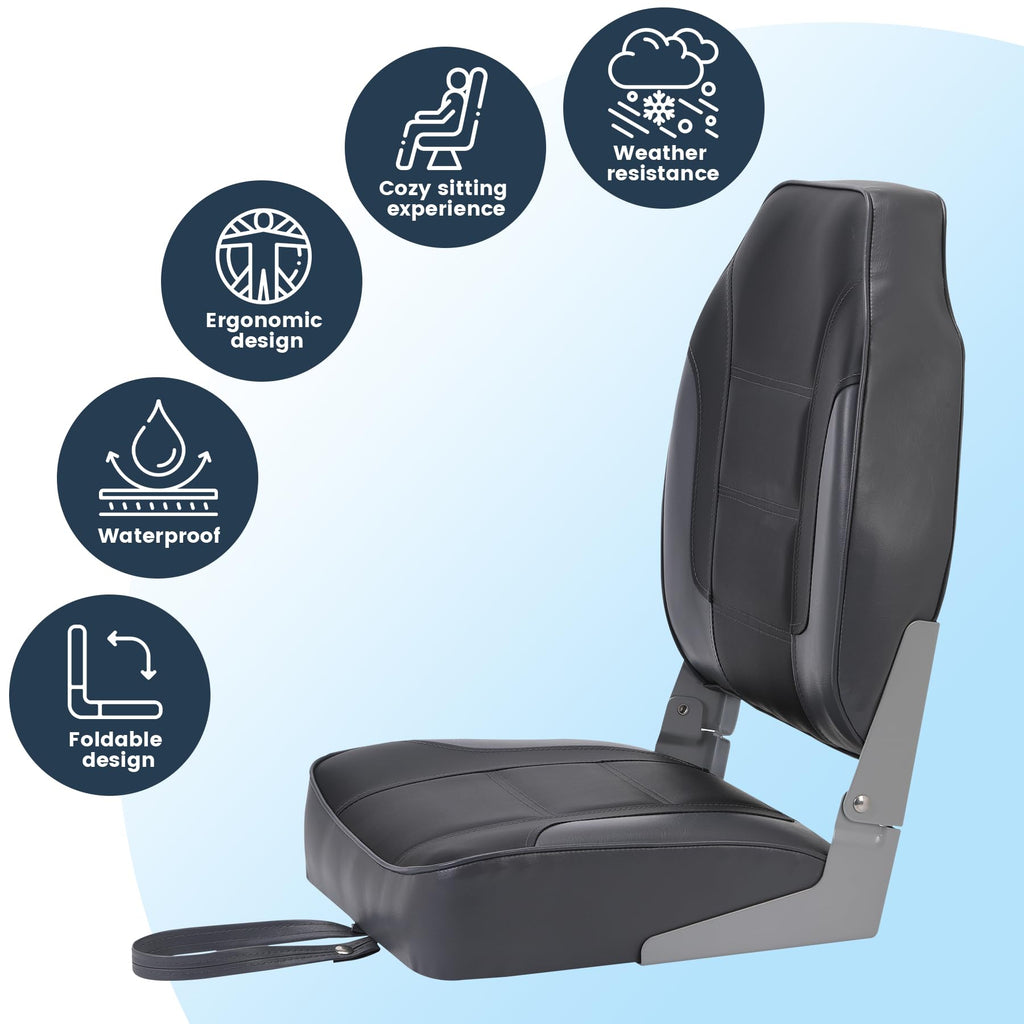 2 Pack High Back Folding Boat Seats T796763