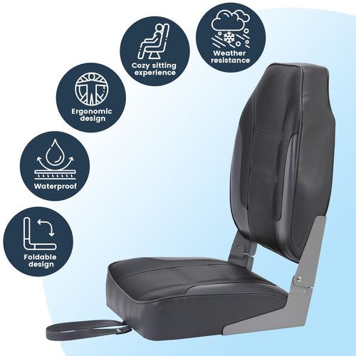 2 Pack High Back Folding Boat Seats T796763
