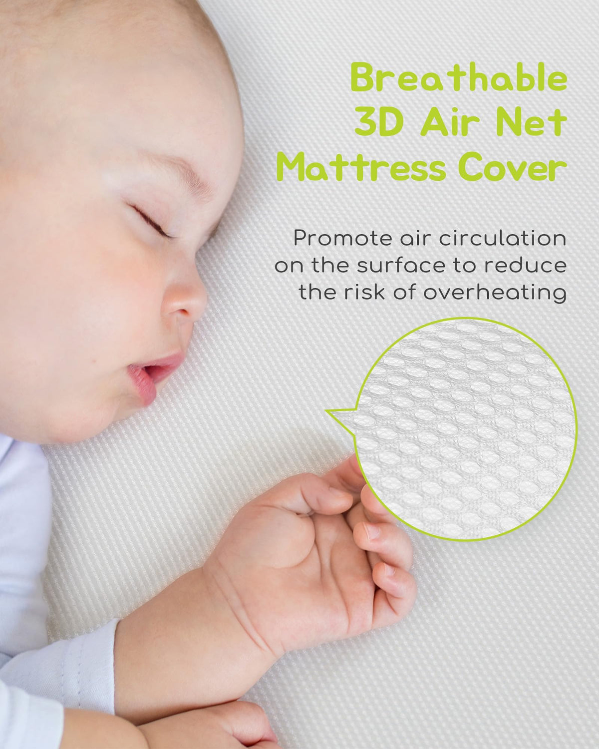 Breathable Standard Full Size Crib Mattress with Waterproof Machine Washable Cover E11937