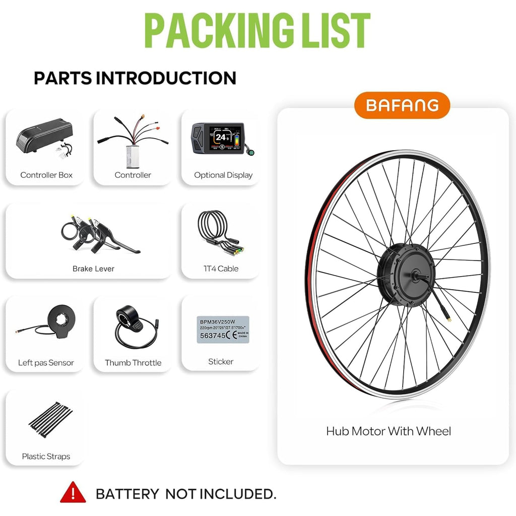 48V 500W Front Hub Motor Ebike Conversion Kit with Display W389687
