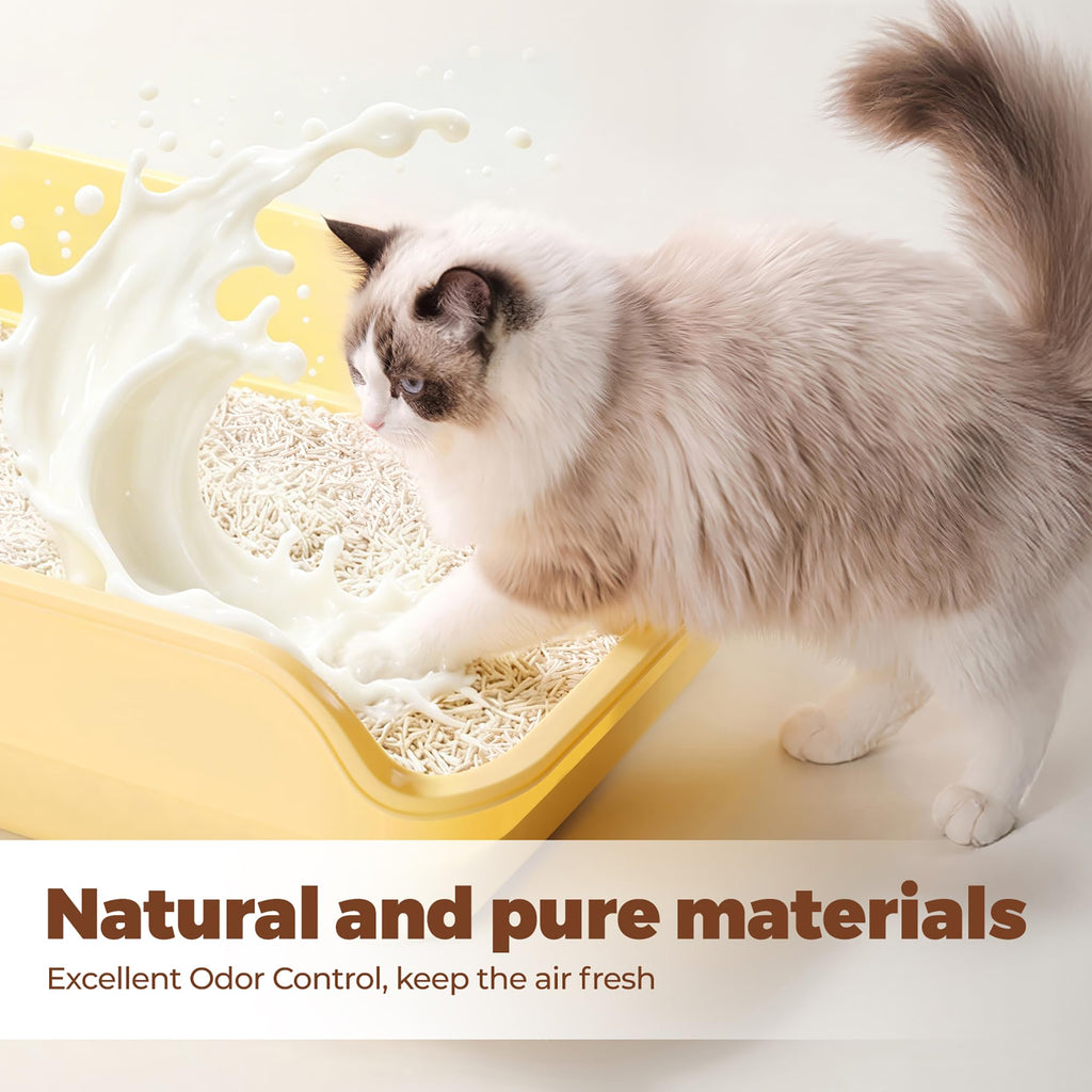 Tofu Cat Litter, Non-Stick, Odor Control, Flushable, Clumping, 99.9% Dust-Free, 5.5lb × 3 Bags E3802