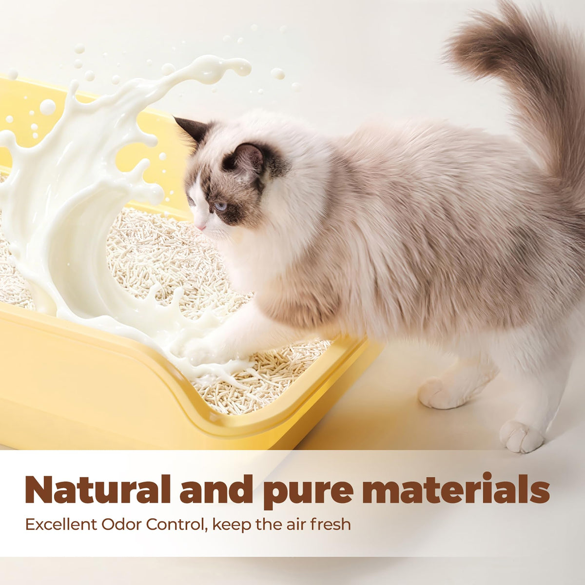 Tofu Cat Litter, Non-Stick, Odor Control, Flushable, Clumping, 99.9% Dust-Free, 5.5lb × 3 Bags E3802