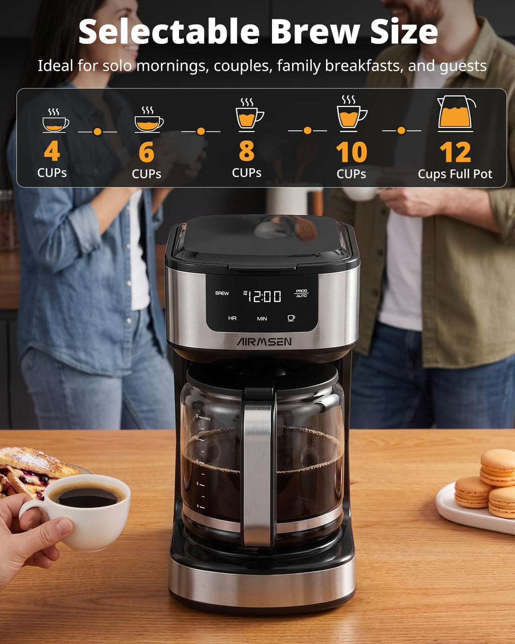 12-Cup Programmable Drip Coffee Maker M3199