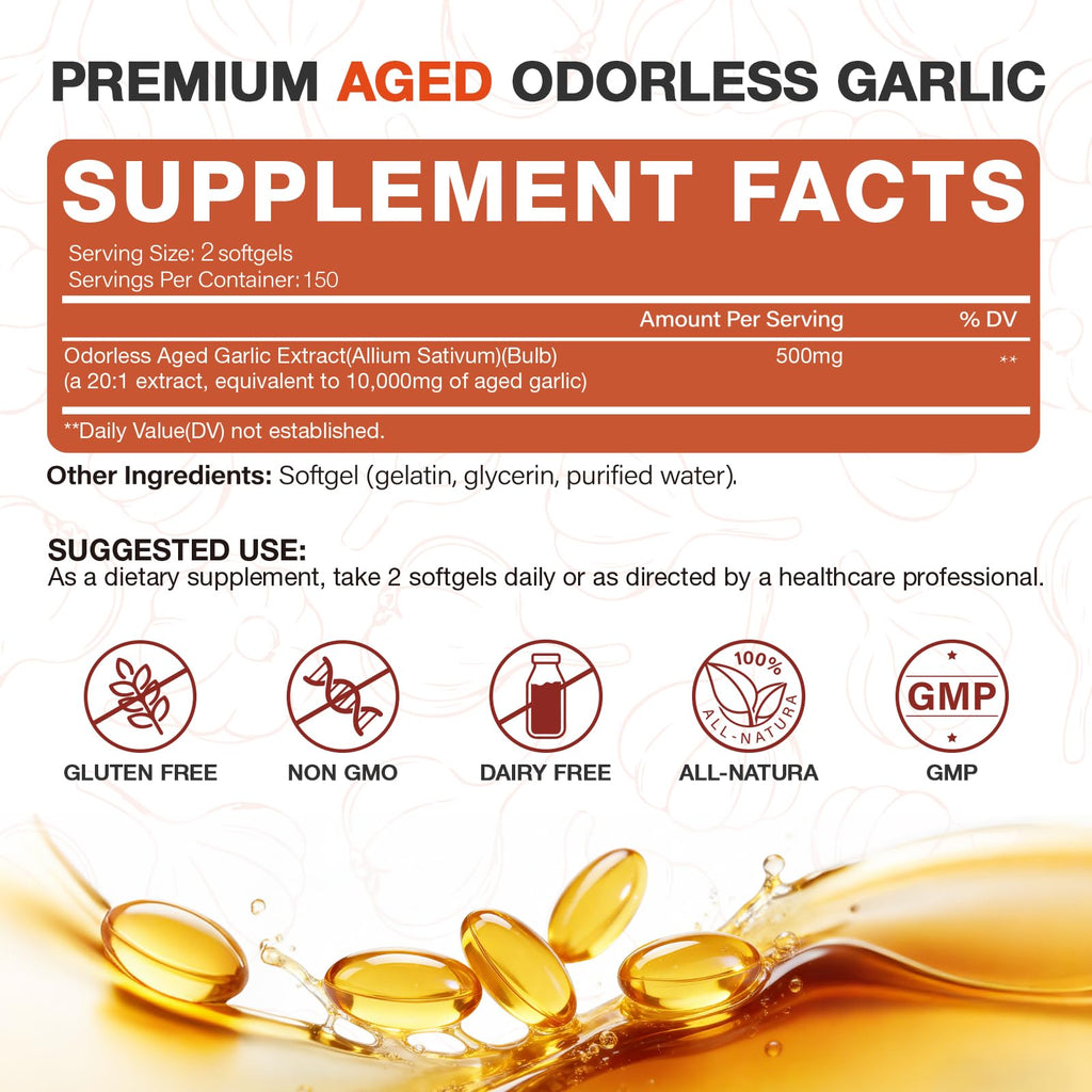 Odorless Garlic Extract 10000mg Softgels E1201