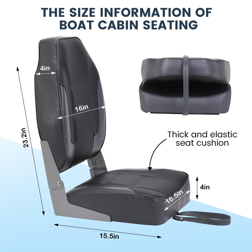 2 Pack High Back Folding Boat Seats T796763