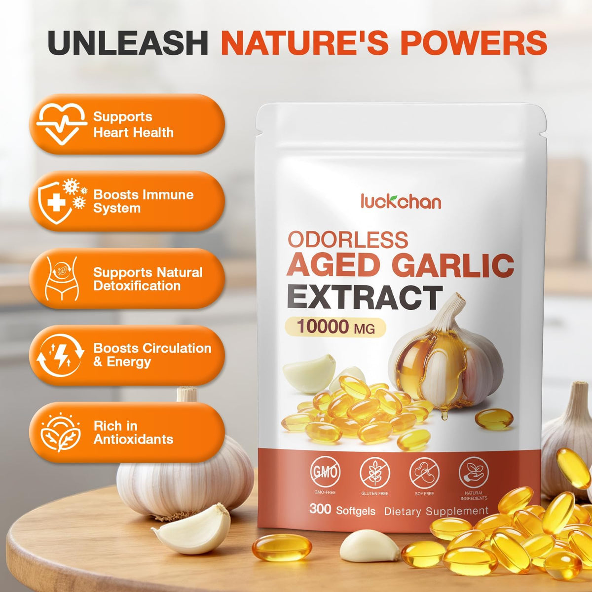 Odorless Garlic Extract 10000mg Softgels E1201