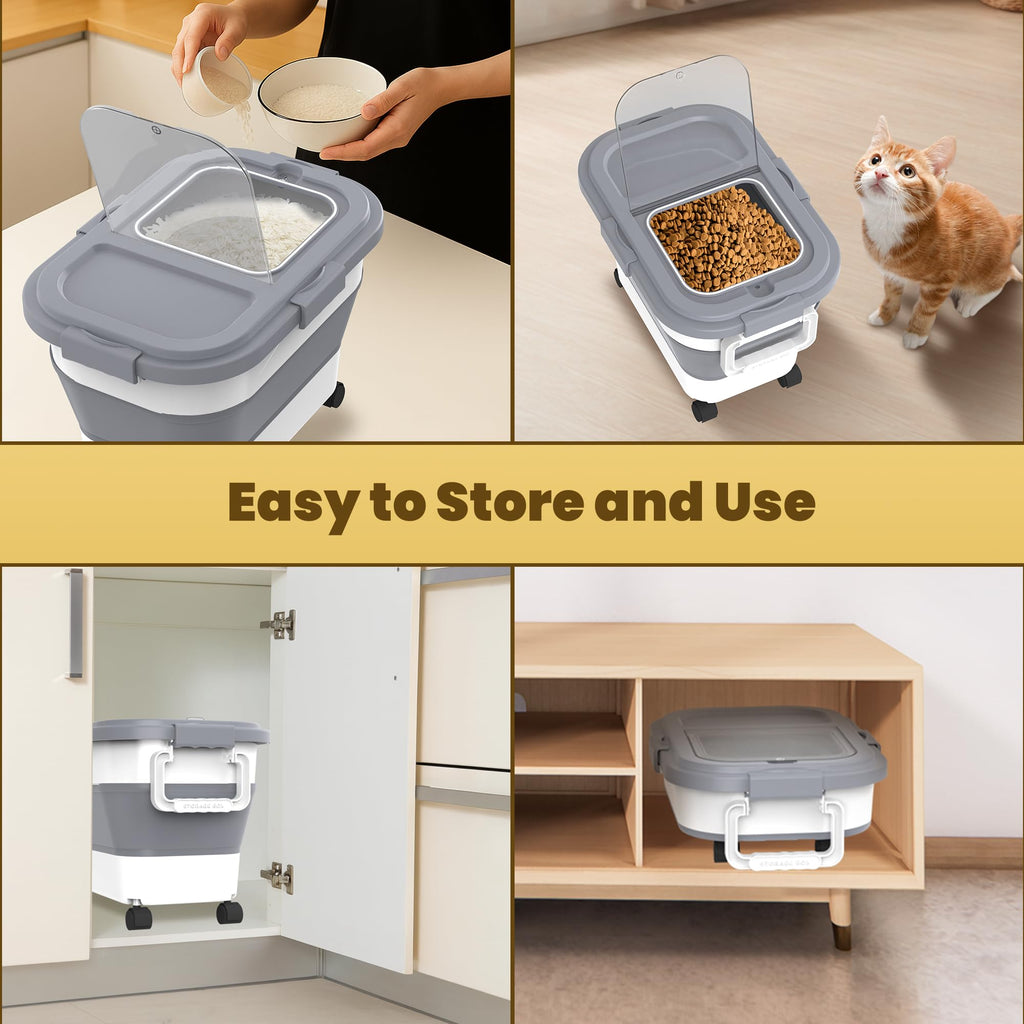 3 Pack Airtight Dog Food Storage Container with Bamboo Lids D83991