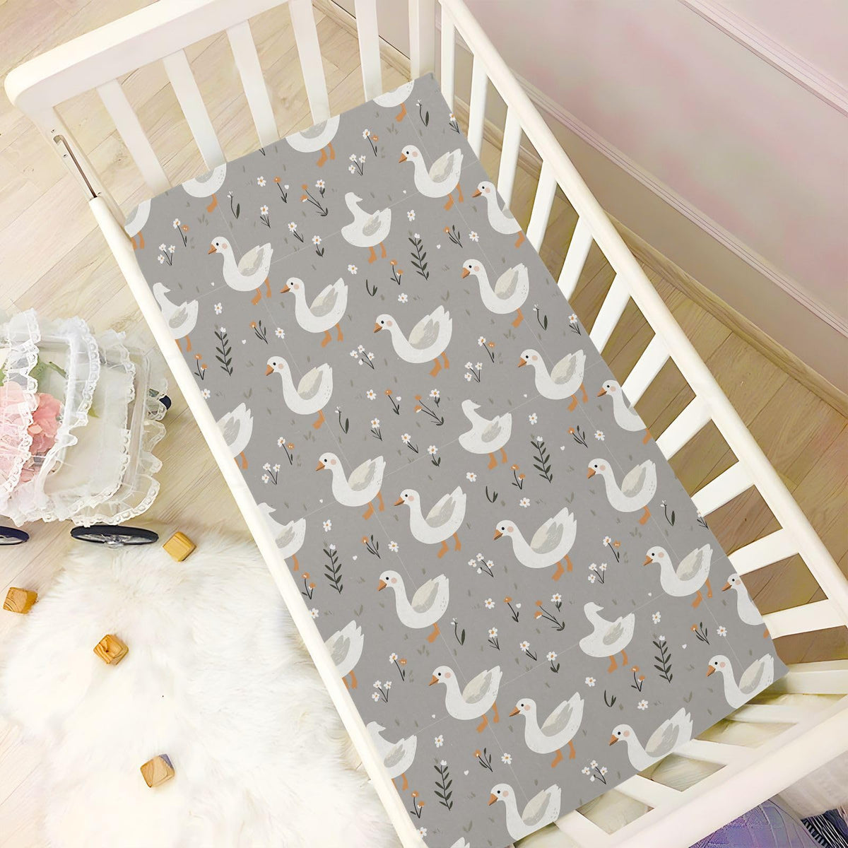 Soft Breathable Microfiber Crib Sheet Fits Standard Size Crib Mattress B58397