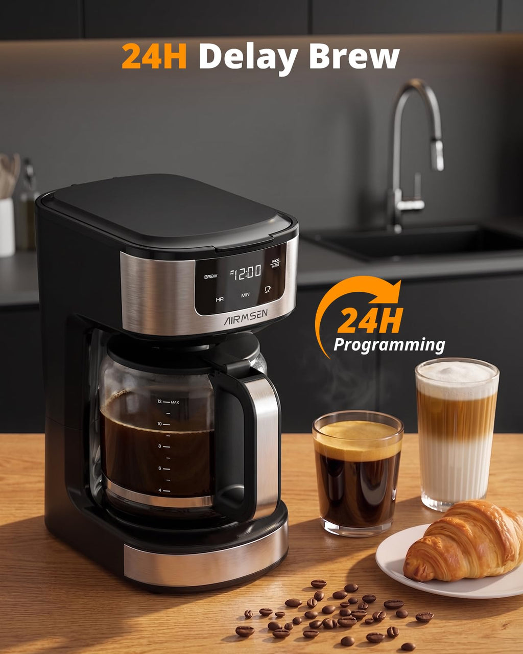 12-Cup Programmable Drip Coffee Maker M3199