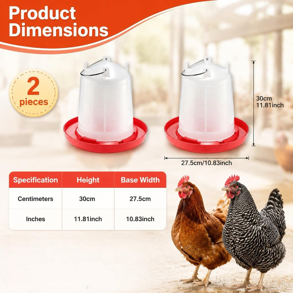 2 Pack 2 Gallon Poultry Waterer G37066