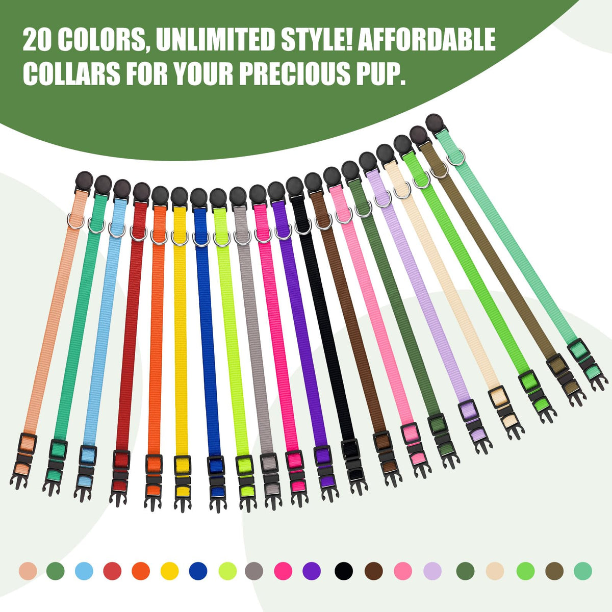 20 PCS Nylon Breakaway Puppy Collars C53584