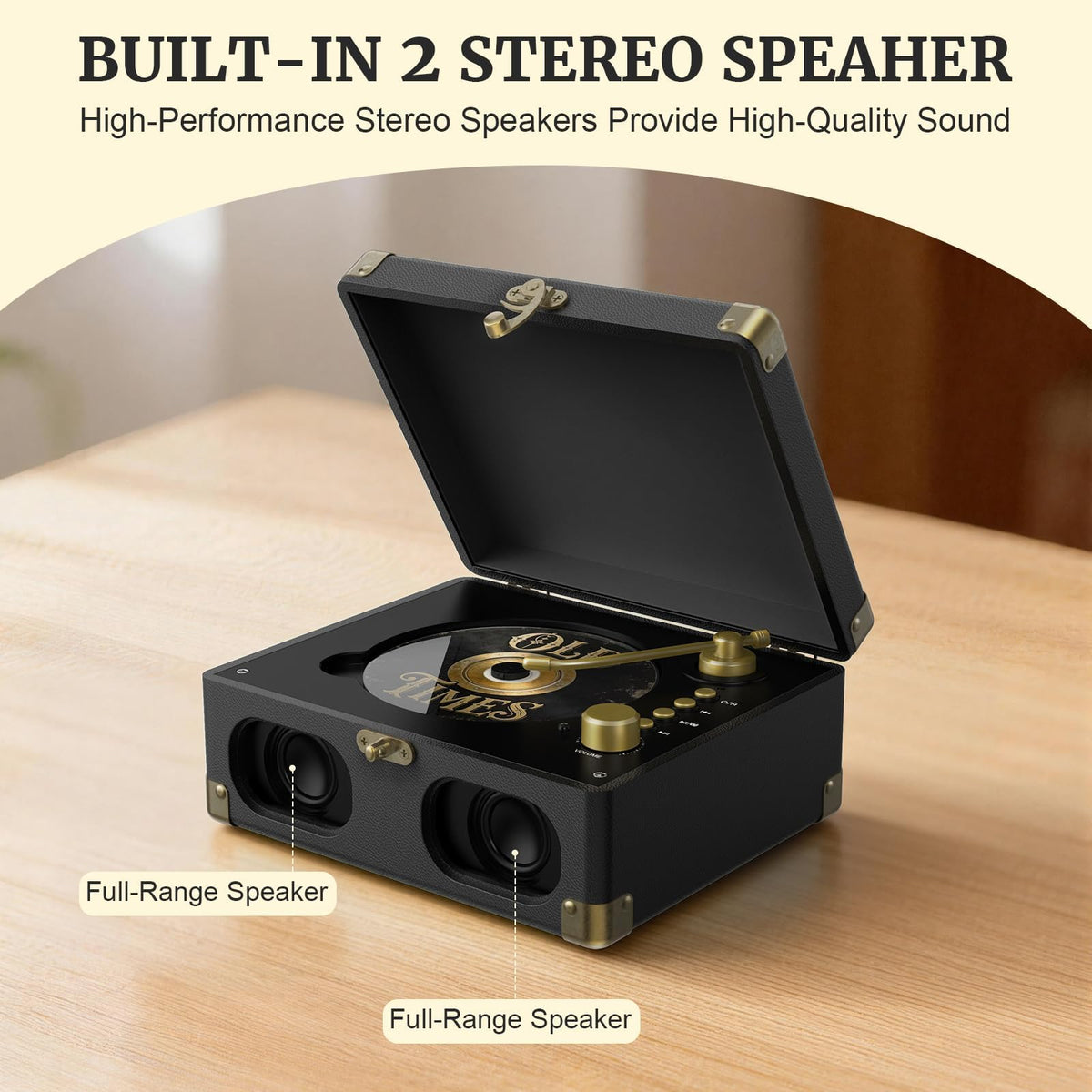 Black Portable CD Player with Speakers, Bluetooth, Remote Control, USB Playback N727