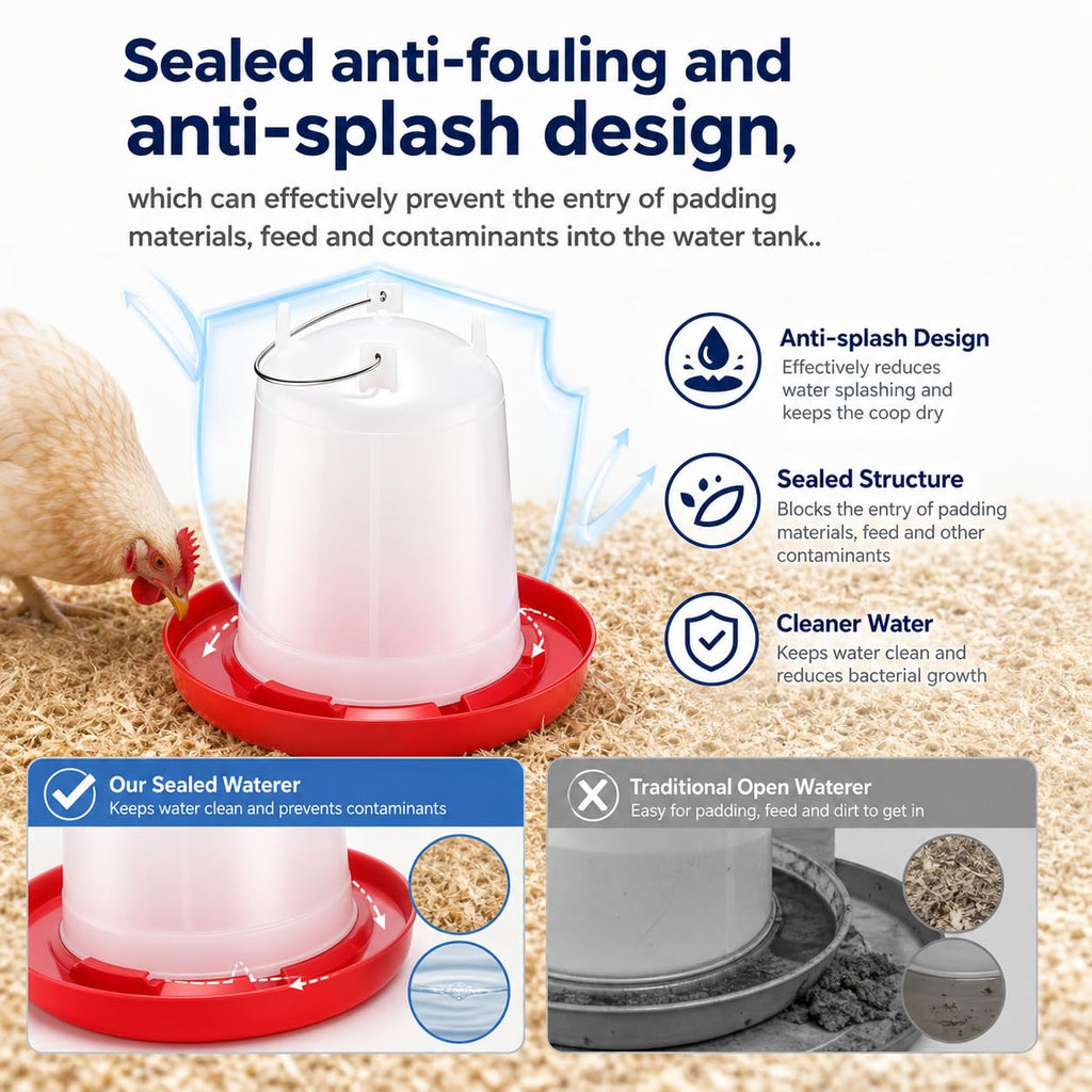 2 Pack 2 Gallon Poultry Waterer G37066