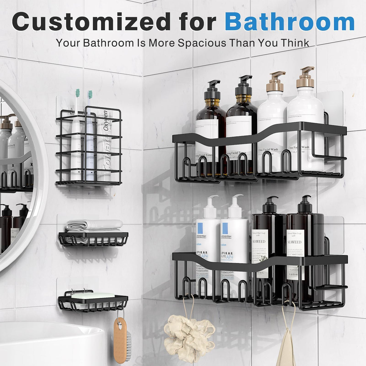 5 Pack Rustproof Stainless Steel Shower Caddy X42406