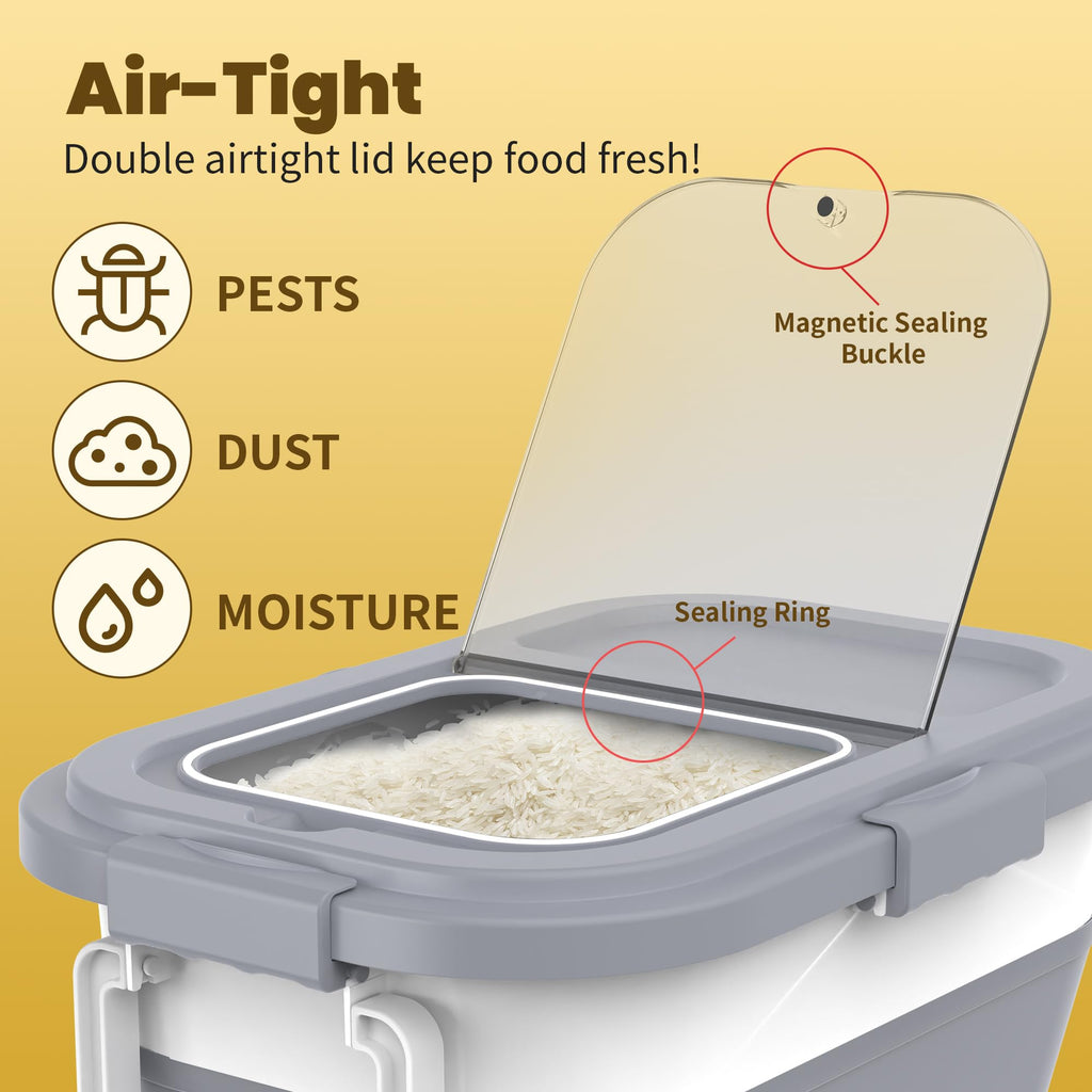 3 Pack Airtight Dog Food Storage Container with Bamboo Lids D83991