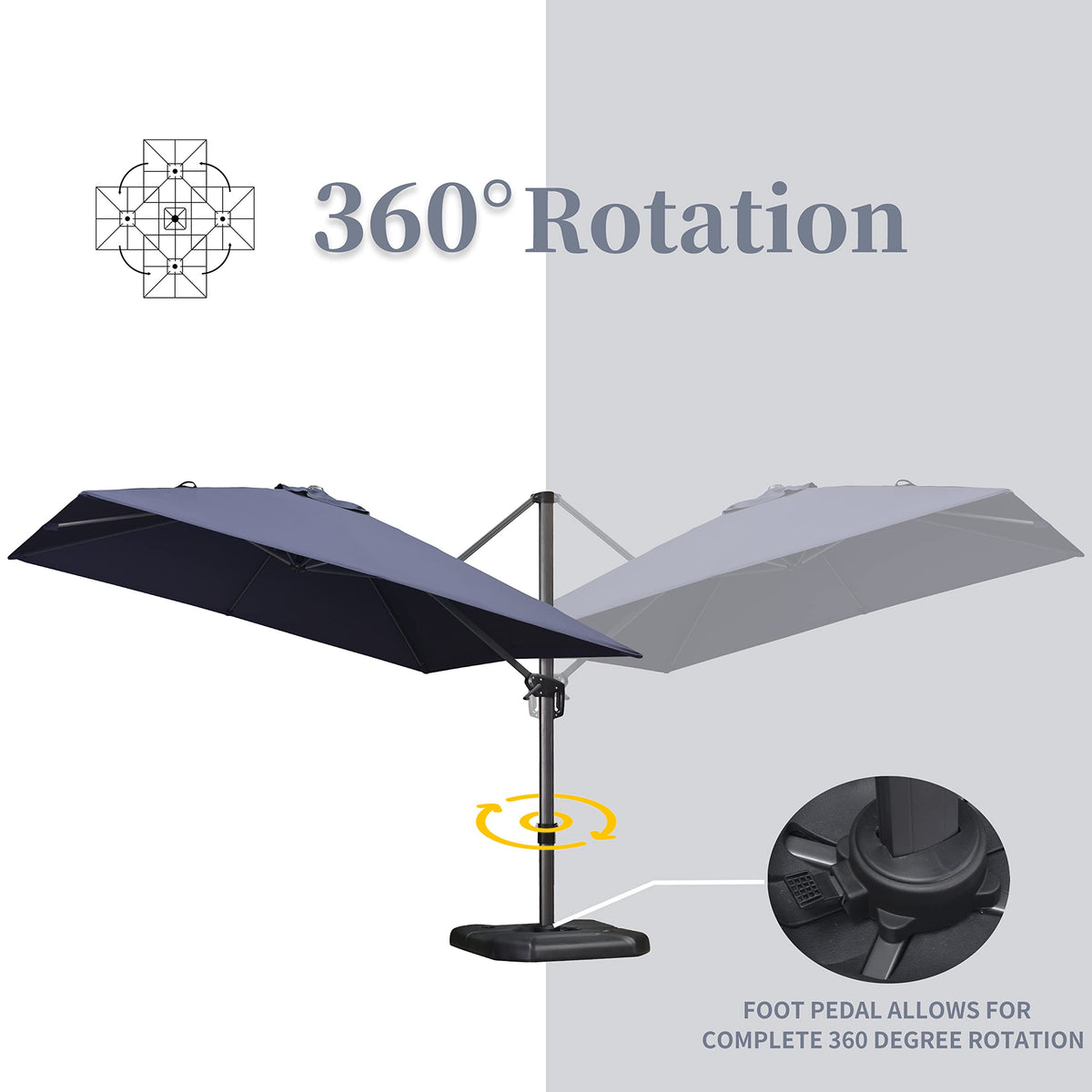 Navy Rectangle Patio Umbrella N5040