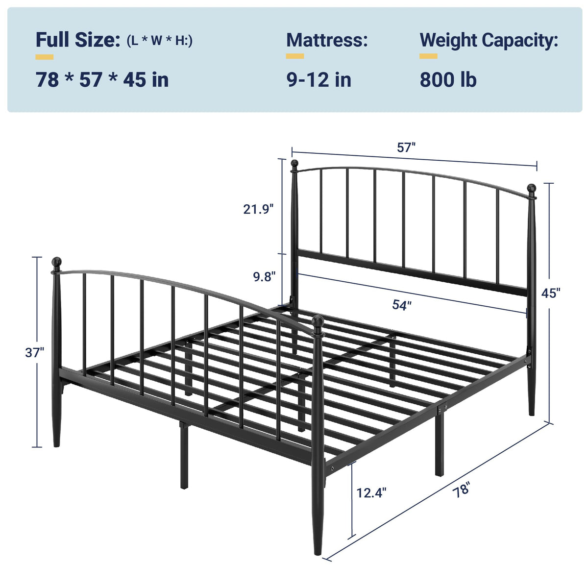 Metal Full Size Platform Bed Frame Z771408