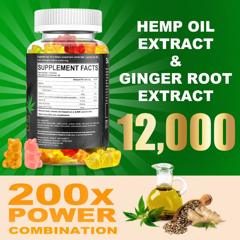 Sugar Free Vegan Hemp Gummies 60 Count A1833