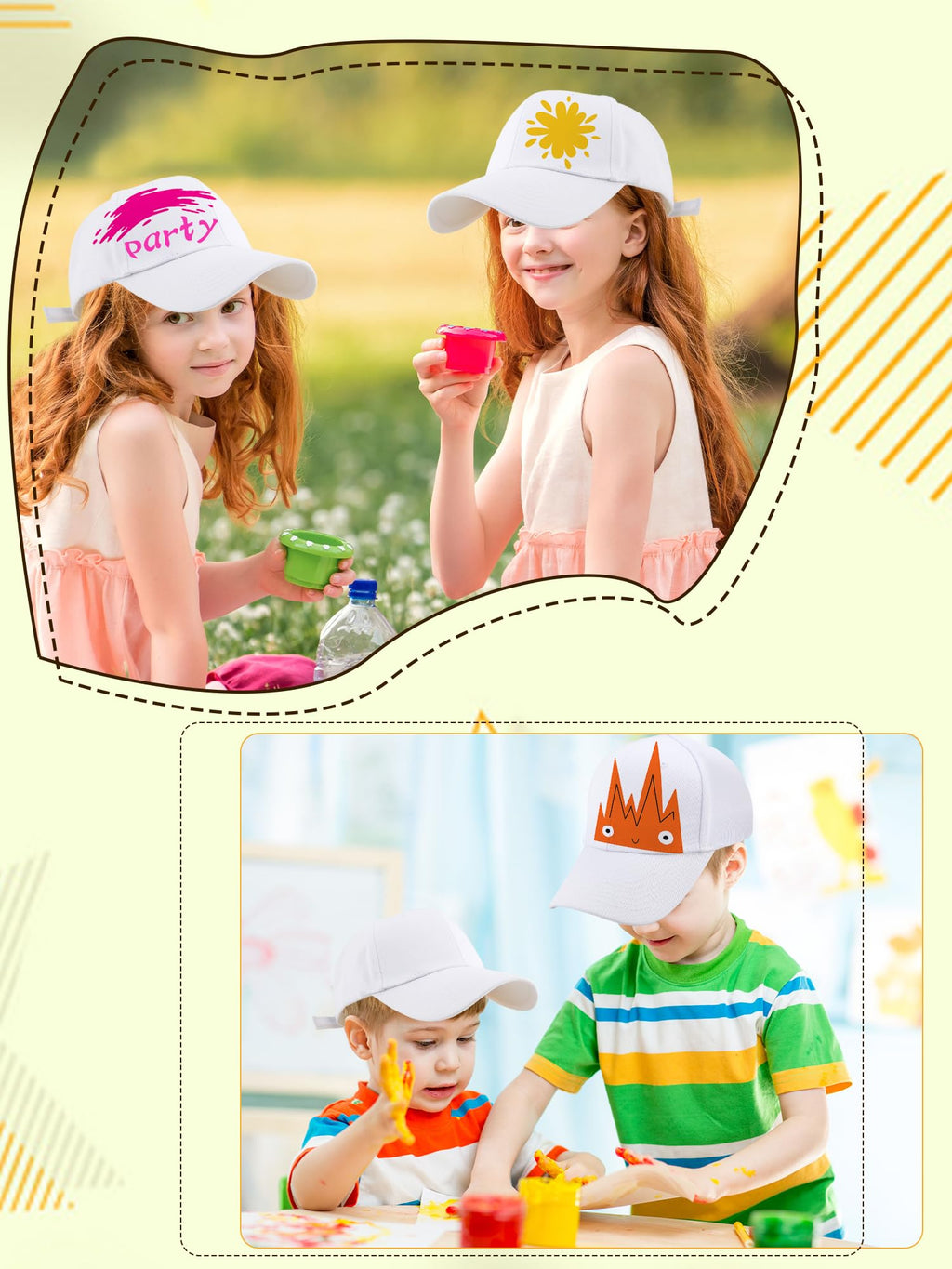 30 Pcs White Cotton Kids Baseball Cap Q27196