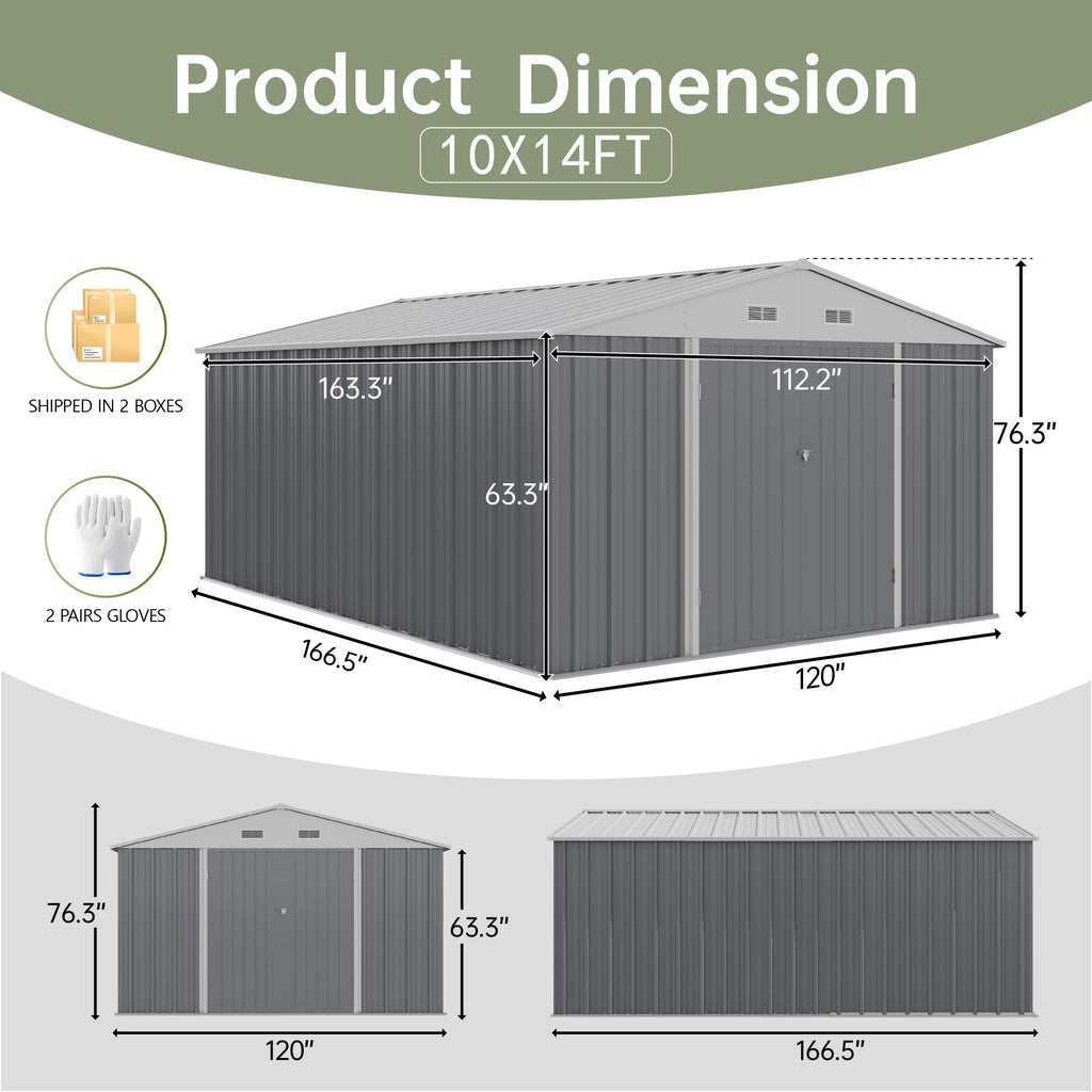 10x14 FT Outdoor Storage Shed U995809
