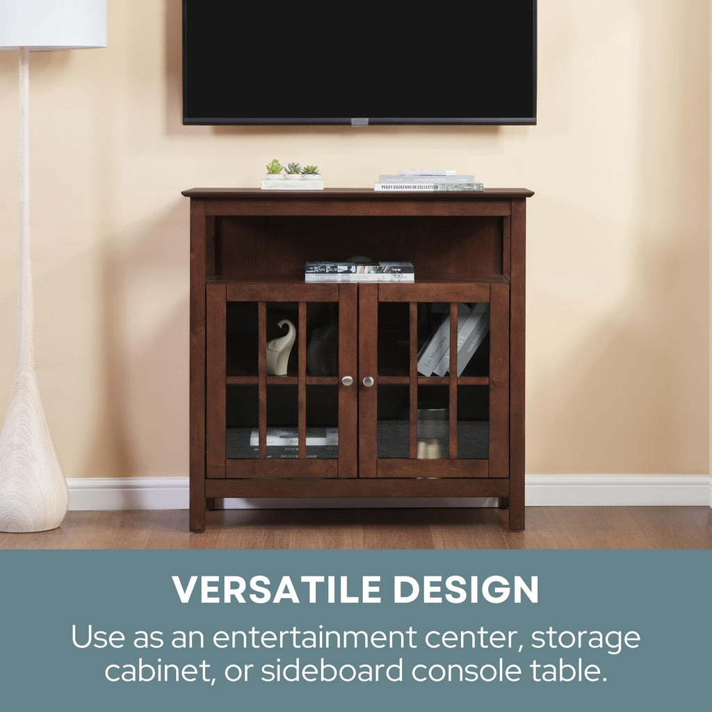 Espresso TV Stand with Shelves Z222