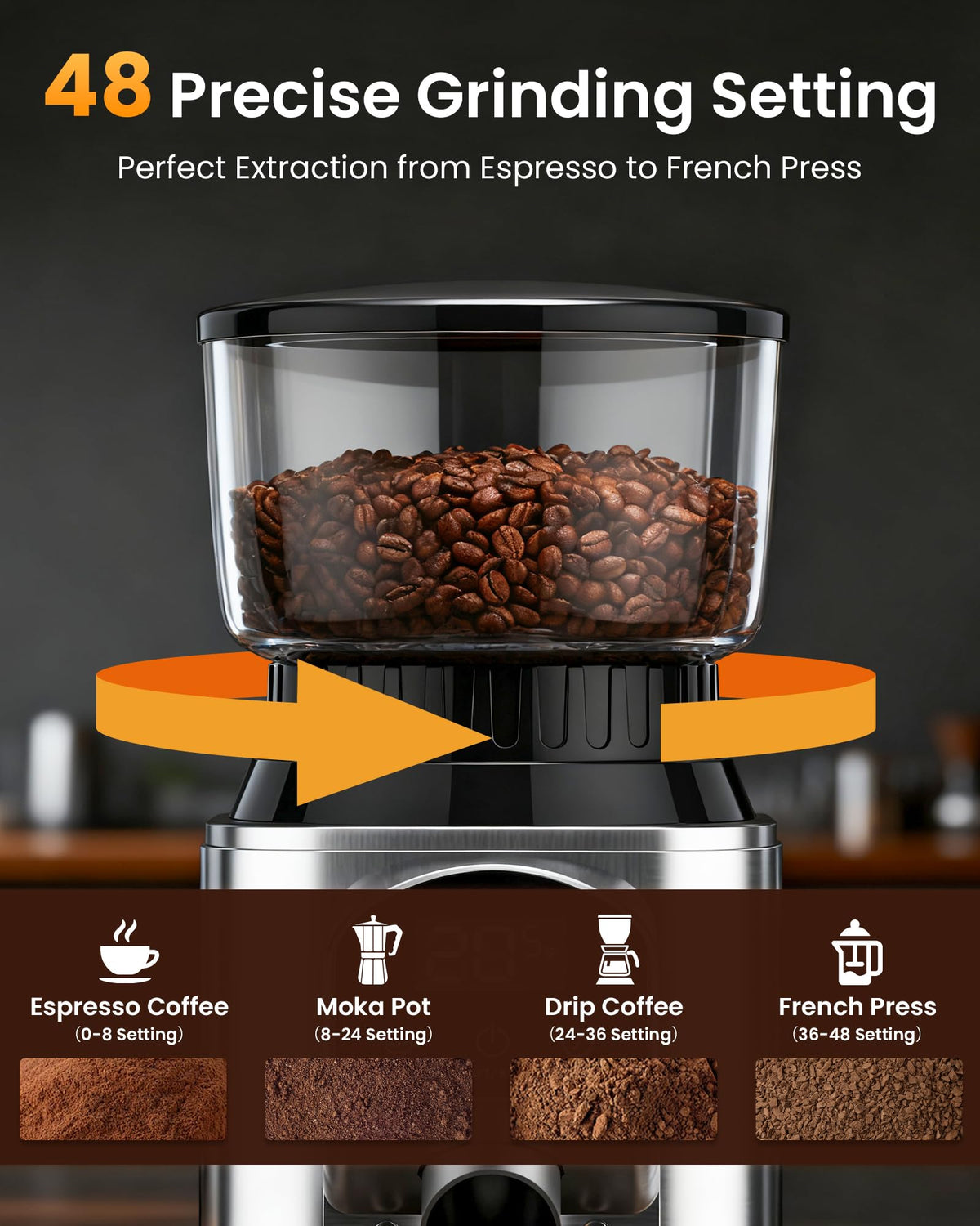 Electric Conical Burr Coffee Grinder T552