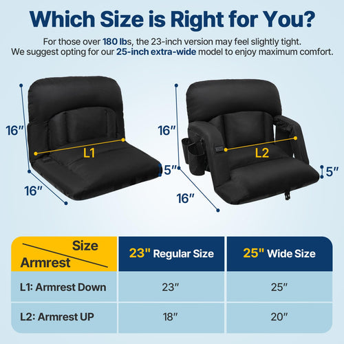 25'' Heated Stadium Seat with Back Support G689515