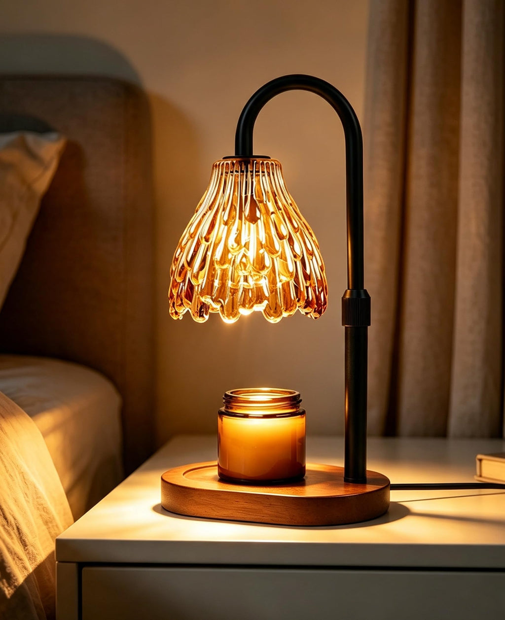 Glass Candle Warmer Lamp with Timer & Dimmer J544
