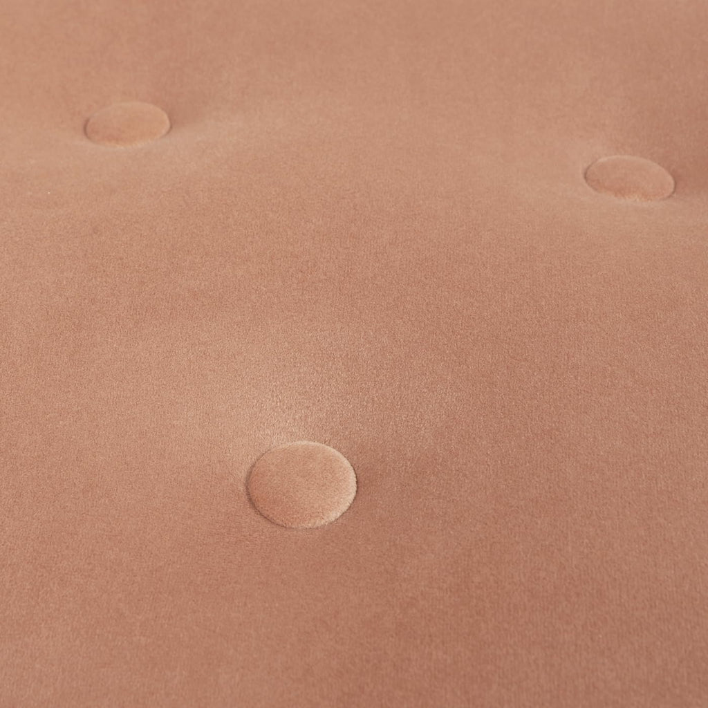 24" Orange Velvet Round Tufted Ottoman F36811