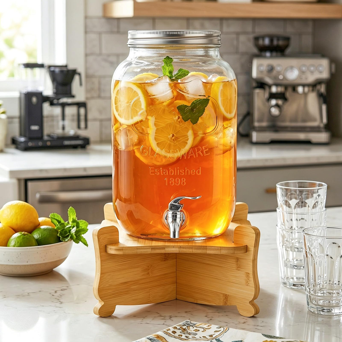 Bamboo Drink Dispenser Stand O771824