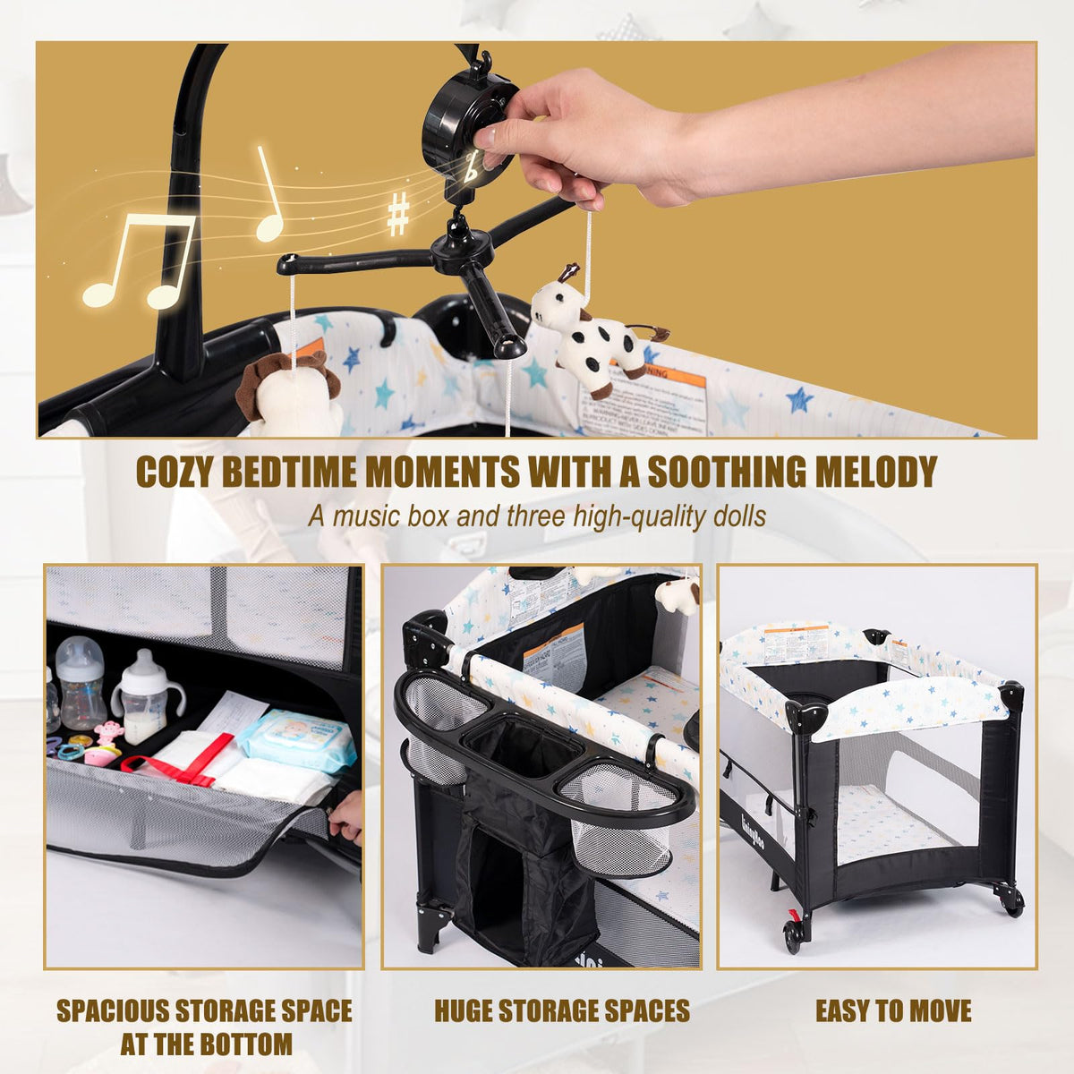 4 in 1 Height Adjustable Foldable Baby Playard B47973
