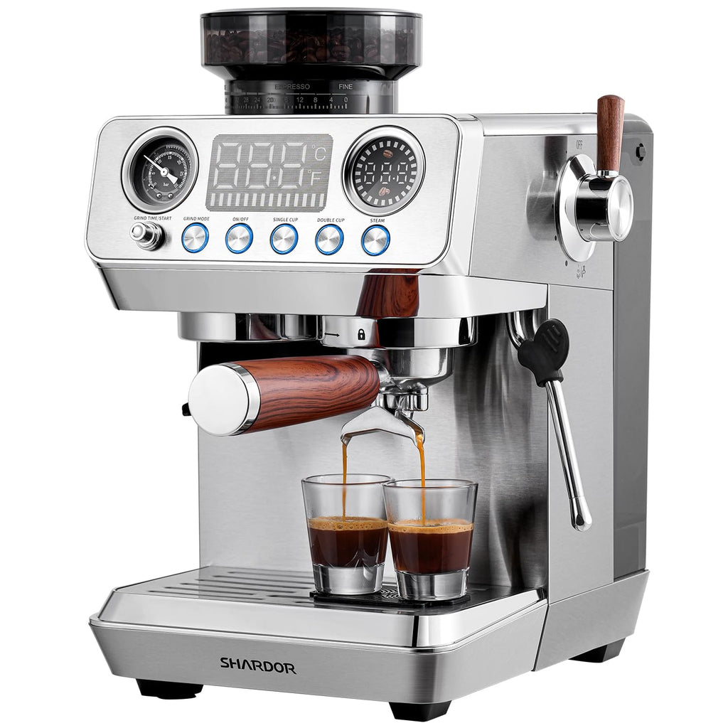 20 Bar Espresso Machine with Built-In Grinder L874345