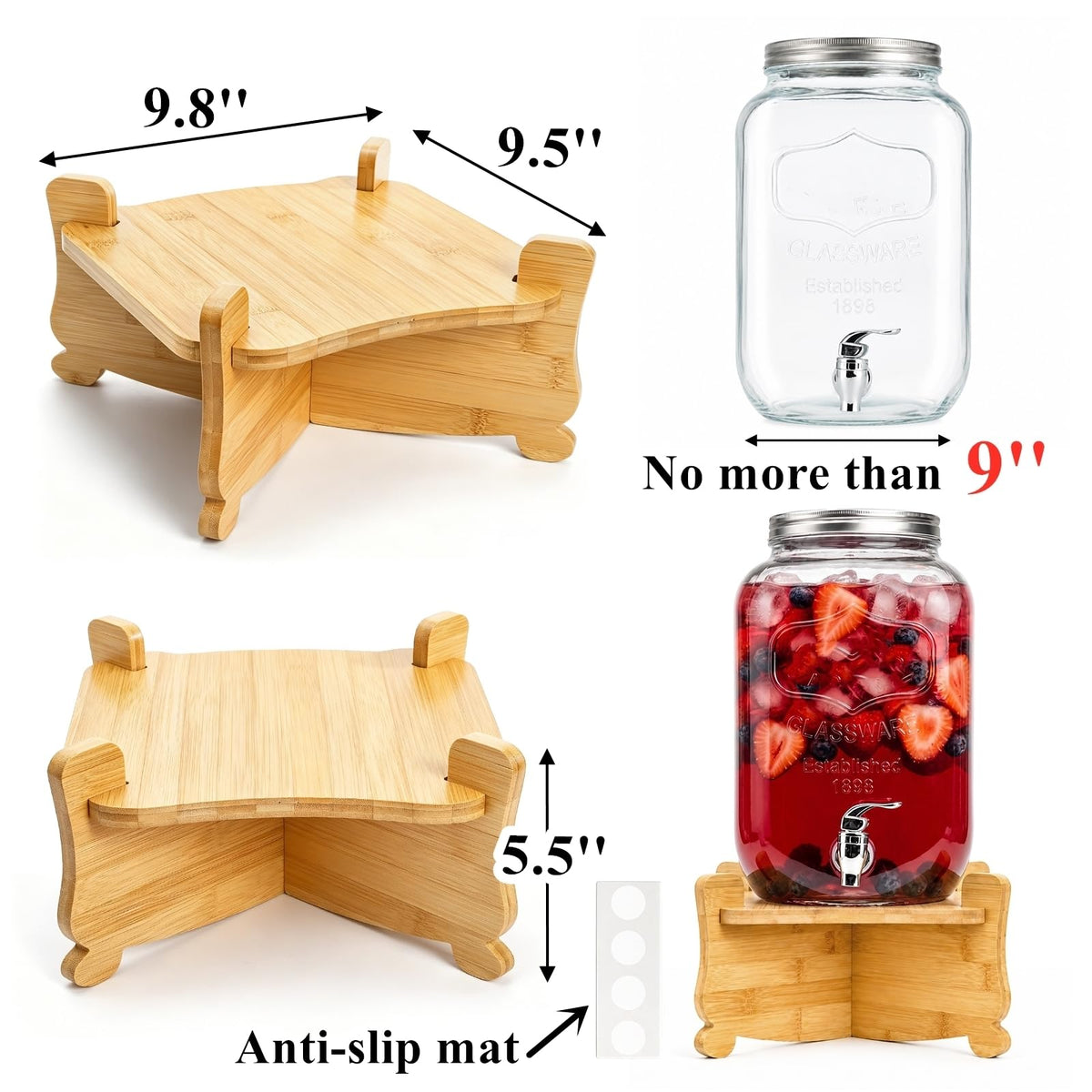 Bamboo Drink Dispenser Stand O771824