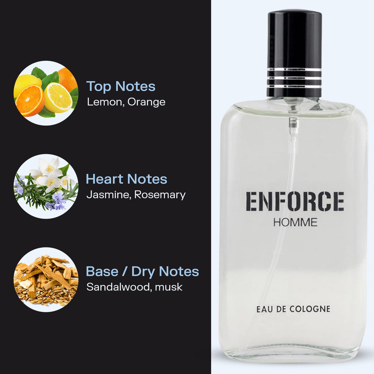Eau de Toilette Spray Woody Sandalwood Citrus Musk 3.4 Fl Oz Q35408