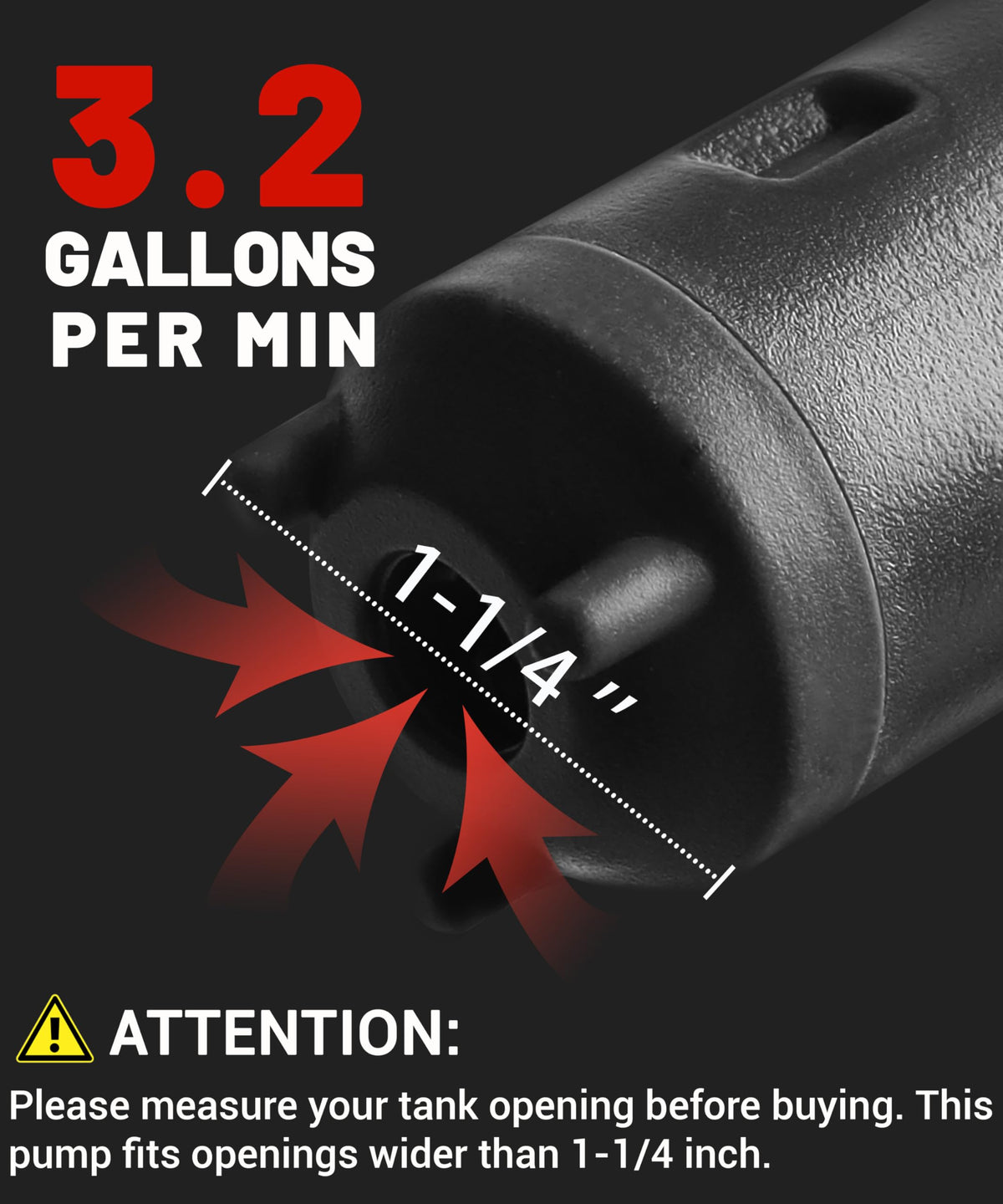 Battery Powered Gas Pump 3.2GPM Auto-Stop Nozzle 51 IN Hose Z5524