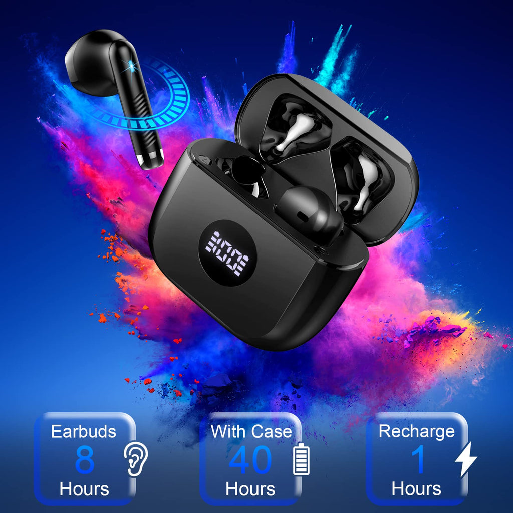 Black and Purple Wireless Earbuds Z6960