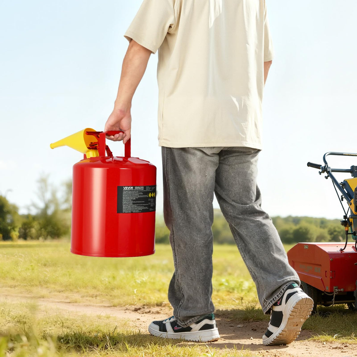 5 Gallon Red Metal Safety Gas Can with Flame Arrester Y976