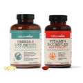 1000mg Omega 3 600mg EPA 400mg DHA 180ct & Vitamin B Complex 150 Softgels R7704