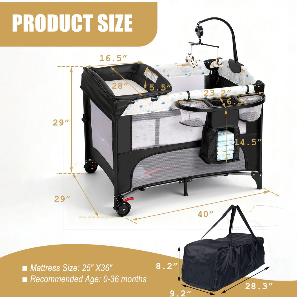 4 in 1 Height Adjustable Foldable Baby Playard B47973