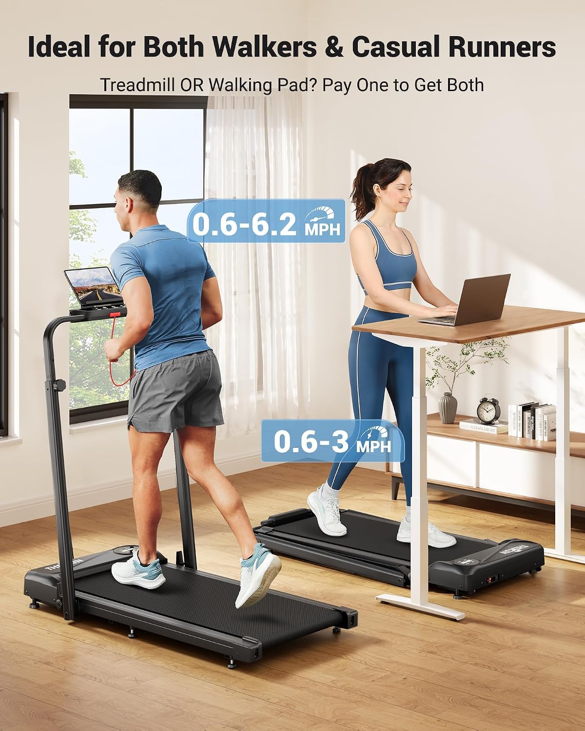 2 in 1 Under Desk Portable Treadmill P410056