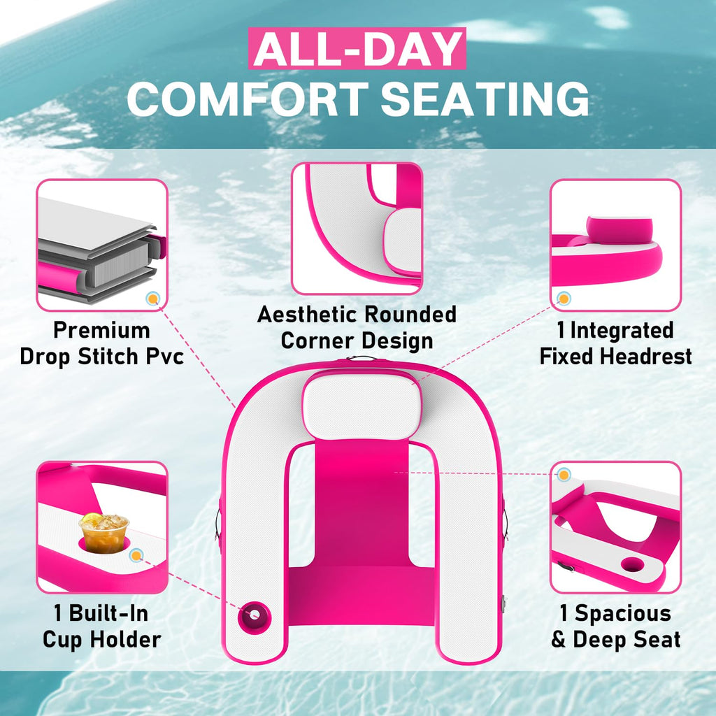 Pool Floats with Cup Holder & Headrest F268