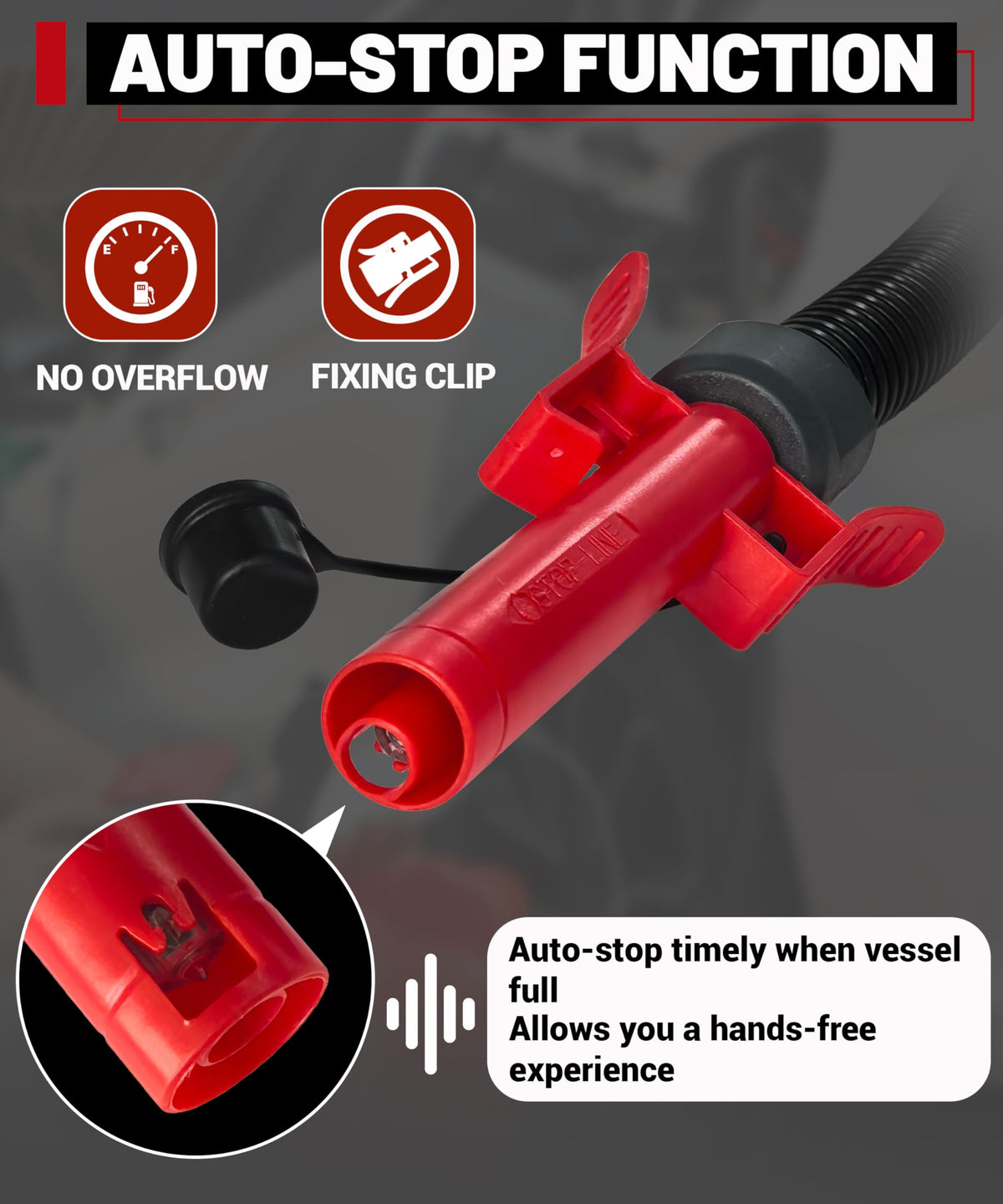 Battery Powered Gas Pump 3.2GPM Auto-Stop Nozzle 51 IN Hose Z5524