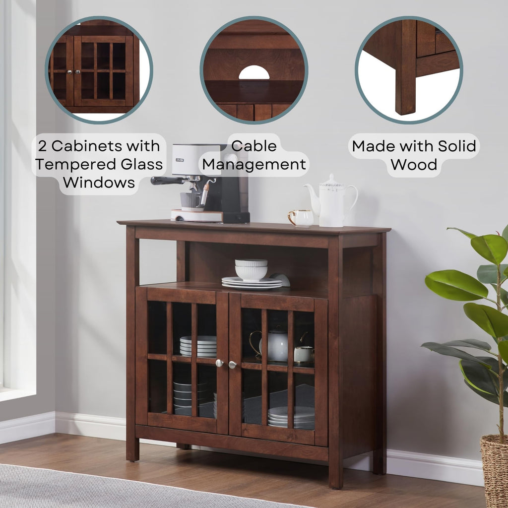 Espresso TV Stand with Shelves Z222