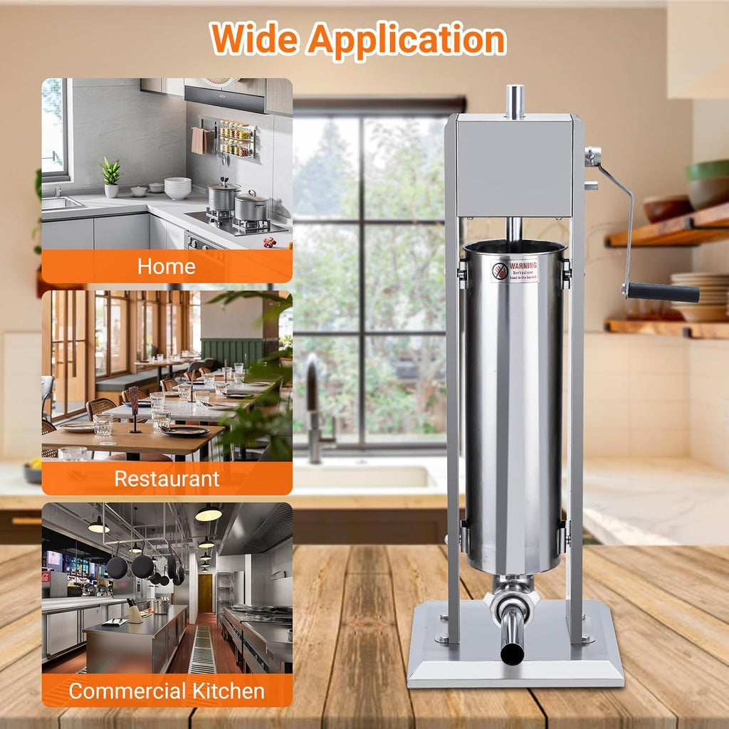15L Sausage Stuffer with 5 Stainless Steel Tubes G70665