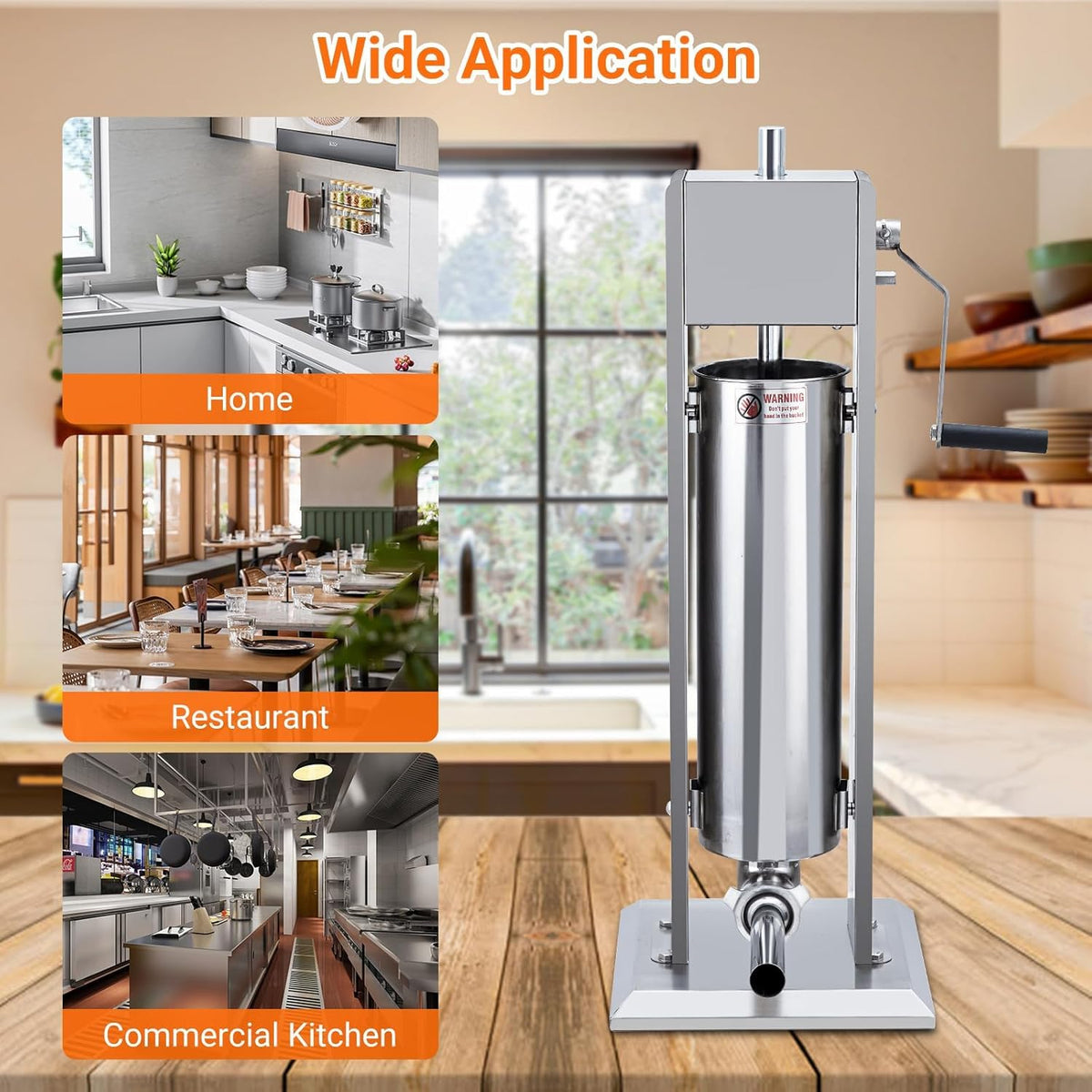15L Sausage Stuffer with 5 Stainless Steel Tubes G70665