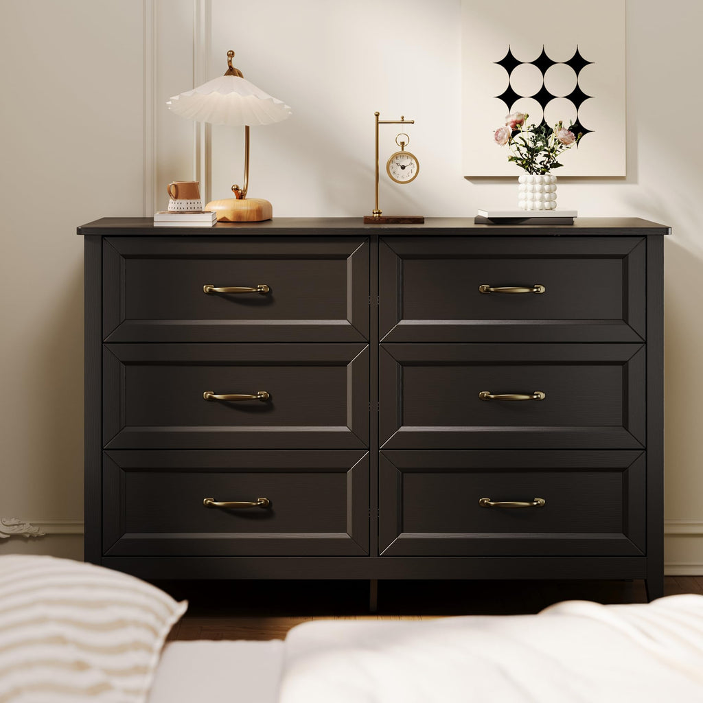 Black 6 Drawer Dresser Y7034